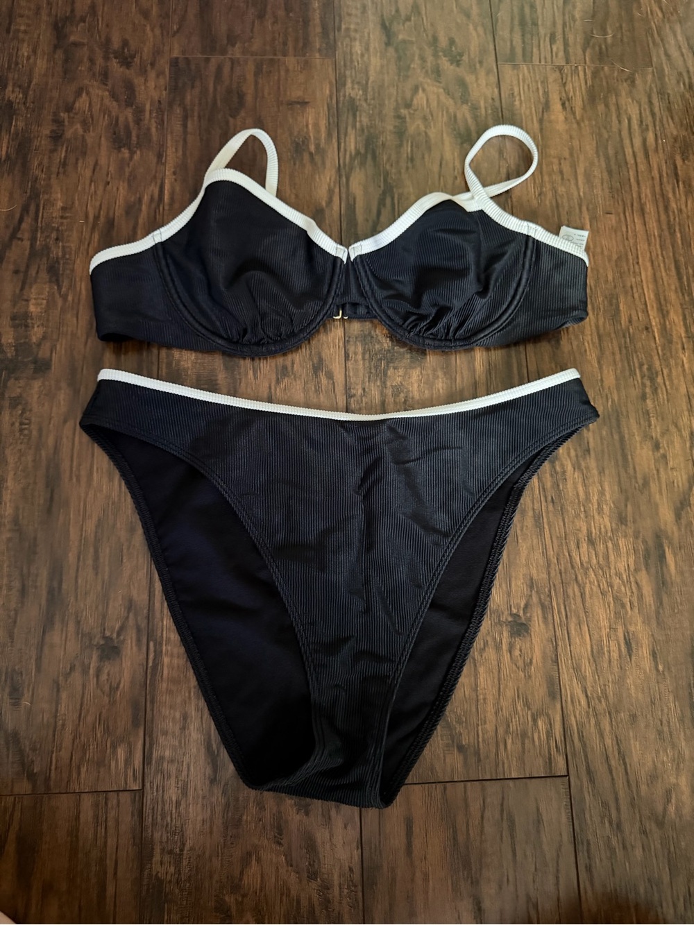 Abercrombie & Fitch Black Bikini with White Trim - Women Swim
